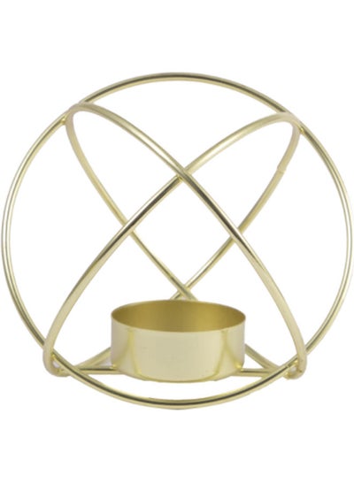 Buy Nordic Iron Geometric Incense Candle Holder gold 12cm in UAE