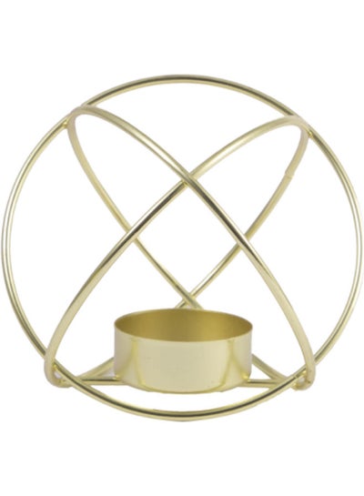 Buy Nordic Iron Geometric Incense Candle Holder gold 12cm in Saudi Arabia