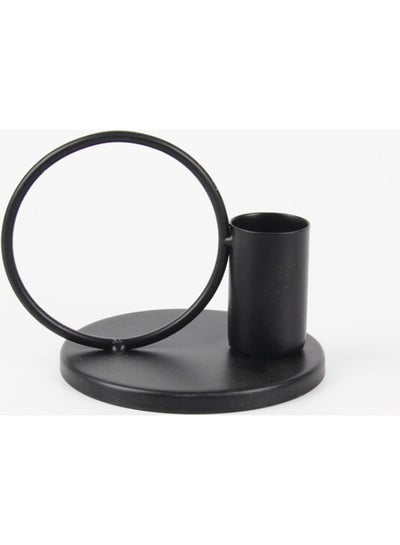 Buy Rod Wax Tray Candlestick Black 10cm in Saudi Arabia