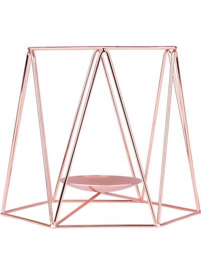 Buy Nordic Iron Geometric Incense Candle Holder rose gold 16cm in Saudi Arabia