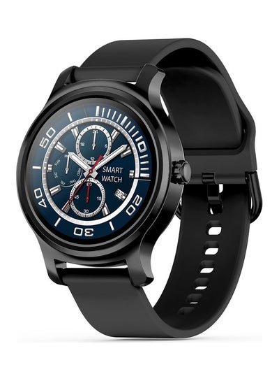 Buy SMA-R2 Smart Watch Round Touch Screen Silicone black in UAE