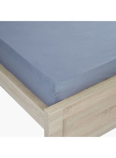 Buy EC Essential Single Fitted Sheet cotton Grey 90x200+25cm in Saudi Arabia