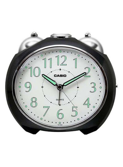 Buy Round Shape Alarm Clock Black/Silver 11.6×13×9cm in UAE