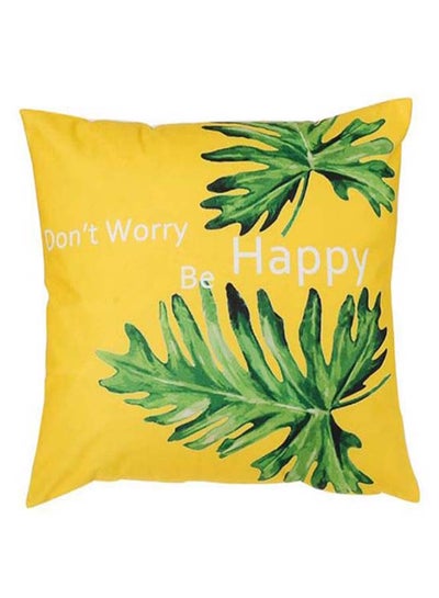 Buy Decorative Printed Pillowcase Yellow/Green/White 45 x 45cm in Saudi Arabia