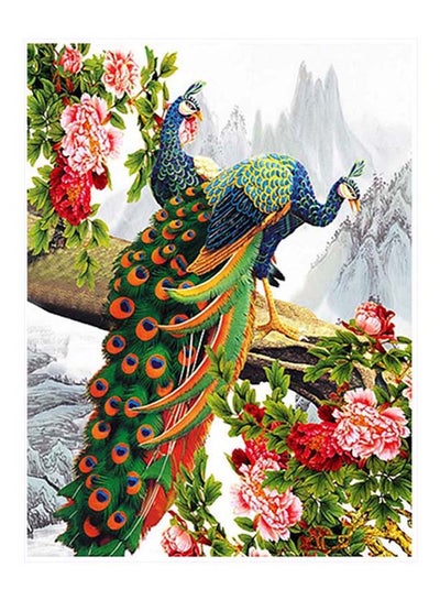 اشتري لوحة جدارية تمثل طائر الطاووس أخضر/أزرق/برتقالي 40x30Ø³Ù†ØªÙŠÙ…ØªØ± في السعودية