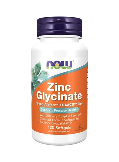 Buy Zinc Glycinate 30gm Dietary Supplement - 120 Softgels in UAE