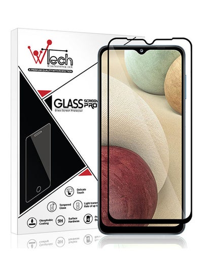 Buy Tempered Glass Screen Protector For Samsung Galaxy A12 Clear/Black in Saudi Arabia