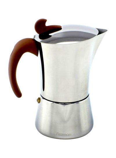 Buy Espresso Maker Stovetop Stainless Steel For 9 Cups With Bakelite Handle 540.0 ml Silver/Brown in UAE