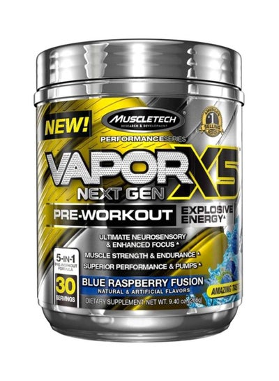 Buy VaporX5 Next Gen PreWorkout Dietary Supplement Blue Raspberry Fusion 228g in UAE