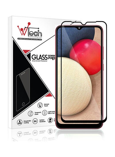 Buy Tempered Glass Screen Protector For Samsung Galaxy A02s Clear/Black in UAE