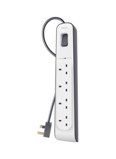 Buy Belkin Bsv400Af2M 4-Way Surge Protection Strip With 2 Meters Cord Length - Heavy Duty Electrical Extension Socket, Durable And Robust Housing, 14Awg Capacity With On/Off Switch - White, 2 Meter V1 White 2meter in UAE