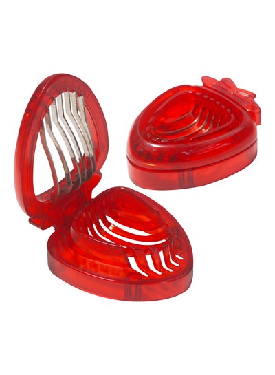 Buy 2 Piece Strawberry Slicer - Kitchen Accessories - Kitchen Tool - Fruits - Red Strawberry Slicer Red 9.2 x 7.5 x 2.7cm in UAE