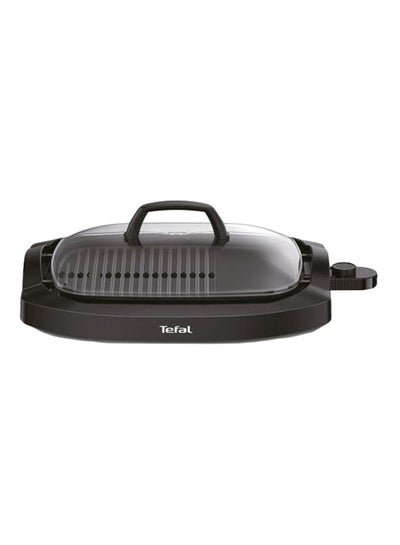 Buy Plancha Electric Smokeless Grill with Lid, Plastic/Steel,  Healthy Cooking 2000 W CB6A0827 Black/Clear in UAE
