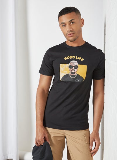 Buy Kanye West Graphic T-Shirt Black in Saudi Arabia