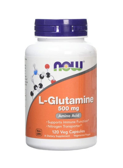 Buy L-Glutamine Dietary Supplement 500 mg - 120 Vegetarian Capsules in Saudi Arabia