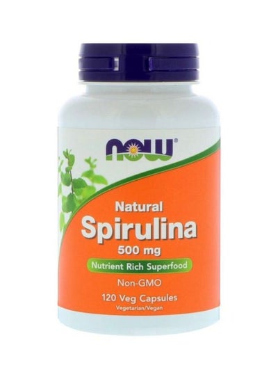 Buy Natural Spirulina 500 mg Dietary Supplement - 120 Veg Capsules in UAE