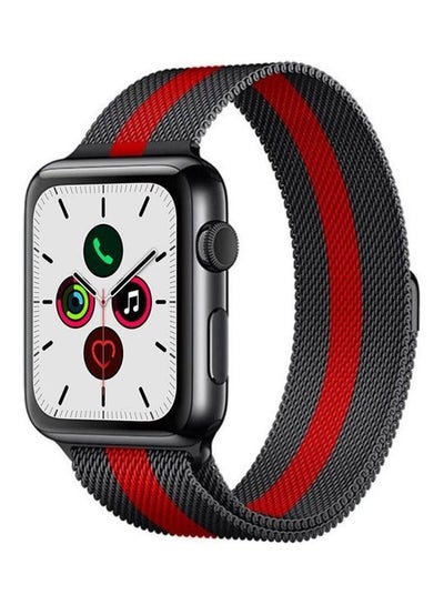 Buy Replacement Strap Watchband For Apple Watch Series 7 41mm / 6 / SE / 5 / 4 40mm / 3 / 2 / 1 38mm Black/Red in UAE
