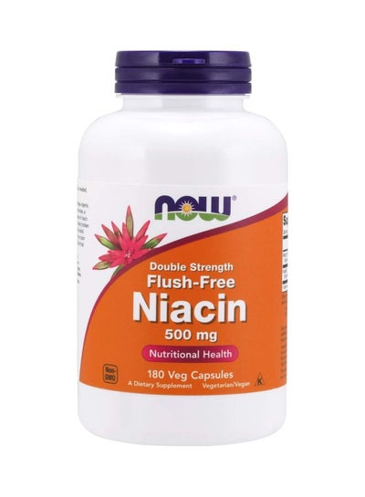 Buy Double Strength Flush-Free Niacin 500mg Dietary Supplement - 180 Veg Capsules in Saudi Arabia