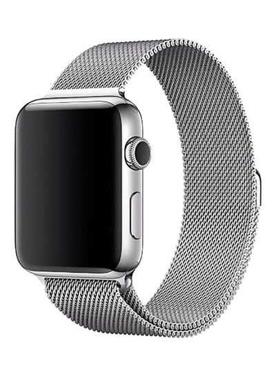 Buy Replacement Strap Watchband For Apple Watch Series 7 41mm / 6 / SE / 5 / 4 40mm / 3 / 2 / 1 38mm Silver in UAE