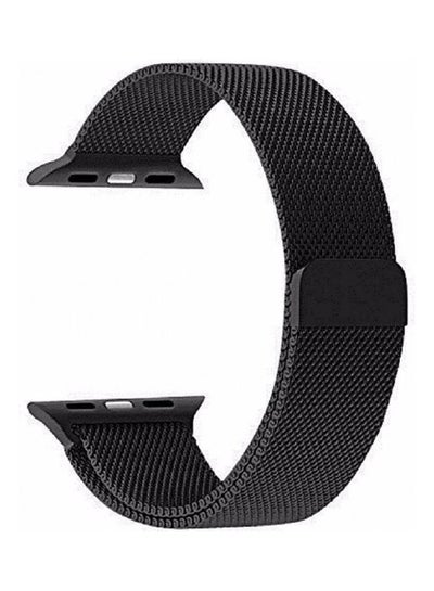 Buy Replacement Strap Watchband For Apple Watch Series 7 41mm / 6 / SE / 5 / 4 40mm / 3 / 2 / 1 38mm Space Black in UAE