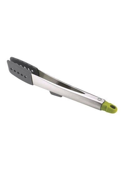 Buy Elevate Stainless Steel Tongs Grey/Green/Silver in UAE