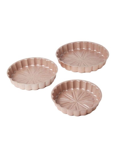 Buy 3-Piece Granite Cake Pan Set Brown Small (24), Medium (28), Big (32)cm in UAE