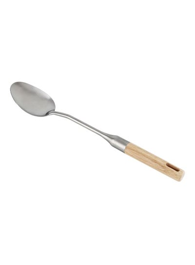 اشتري Stainless Steel Solid Spoon With Rubber Wood Handle فضي المنتجات القياسية في الامارات