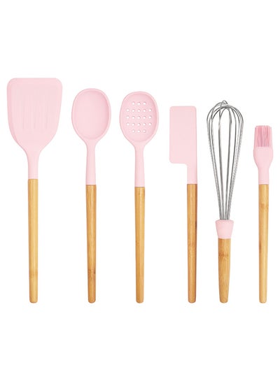 Buy 6 Piece Baking Tools - Silicone - Brush - Baking Tools - Kitchen Accessories - Cake Tools - Egg Whisker - Pink Pink in UAE