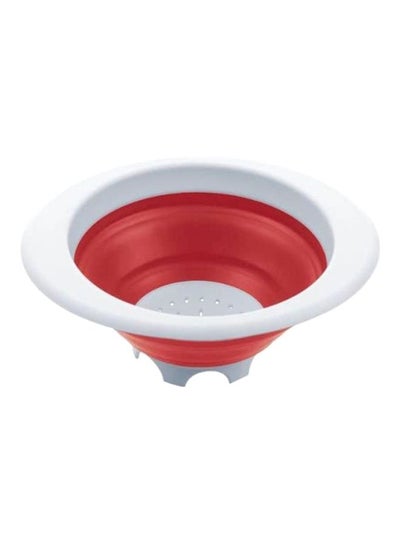 Buy Smart Kitchen Foldable Colander Red/White 22cm in UAE