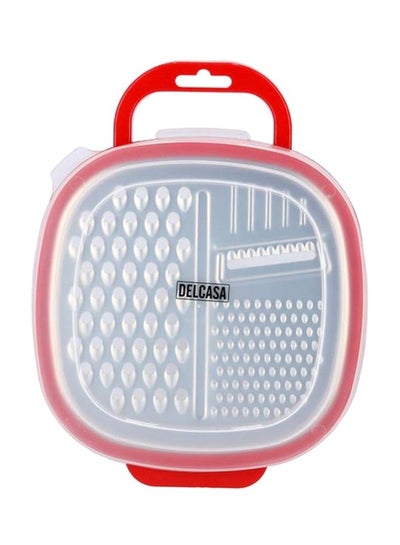 Buy Stainless Steel Box Grater Silver/Red in Saudi Arabia