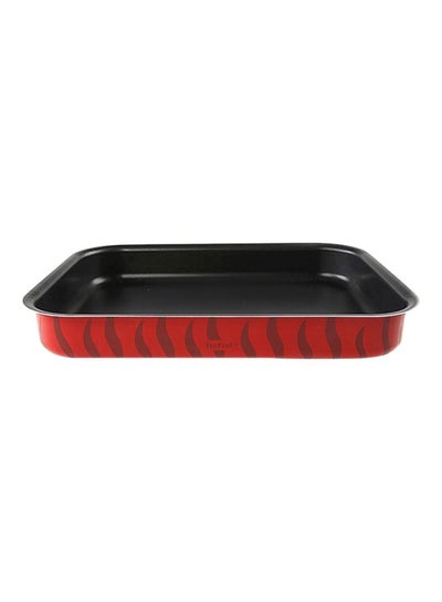 Buy Aluminium Rectangular Oven Dish Red/Black 31cm in Saudi Arabia