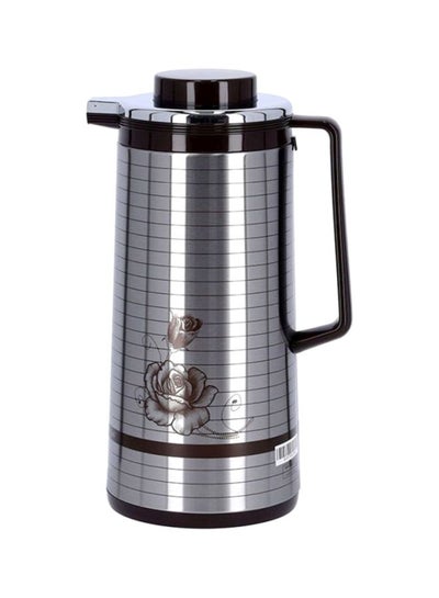 Buy Double Glass Liner Vacuum Flask 1.9L Silver/Black in UAE