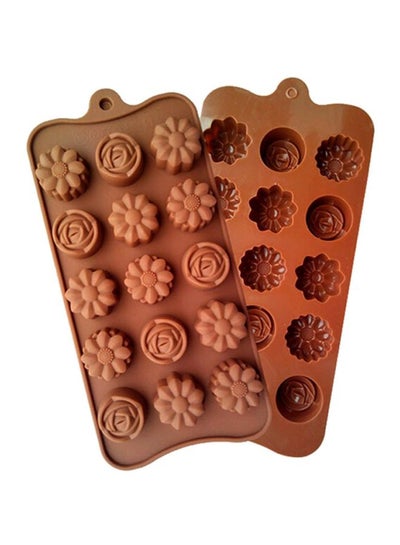 Buy 2-Piece Cake Mould Set Brown 20x10cm in UAE