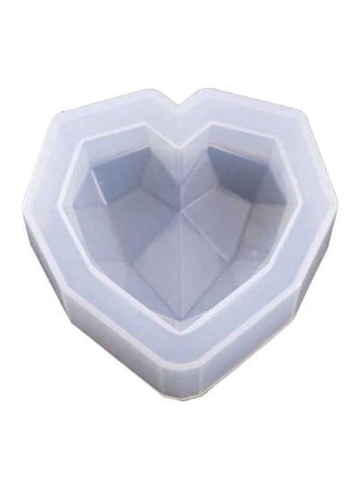 Buy 3D Diamond Love Heart Dessert Silicone Cake Mold White in UAE