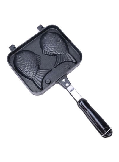 Buy Double Fish Shape Waffle Maker Mould Black 37x18x3.3cm in Saudi Arabia