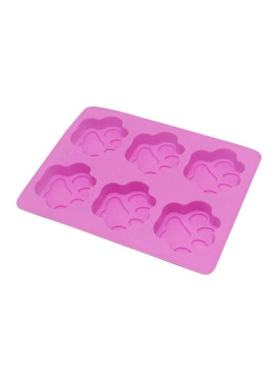 Buy 6-Grid Dog Cat Paws Shape Silicone Cake Moulds Pink 18.5x14cm in Saudi Arabia