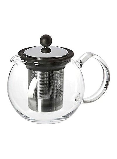 Buy Assam Tea Press With Stainless Steel Filter Silver/Clear 1Liters in UAE