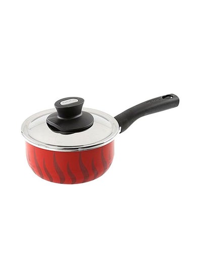 Buy Tempo Saucepan With Lid Red/Clear 16cm in UAE