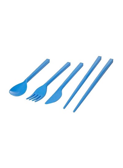 Buy 4-Piece To Go Cutlery Set Blue 6.1x2.2x1inch in Saudi Arabia