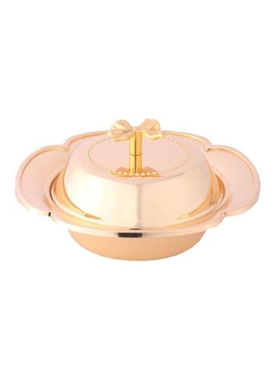 Buy Dyala Round Shaped Bowl Gold Large in Saudi Arabia