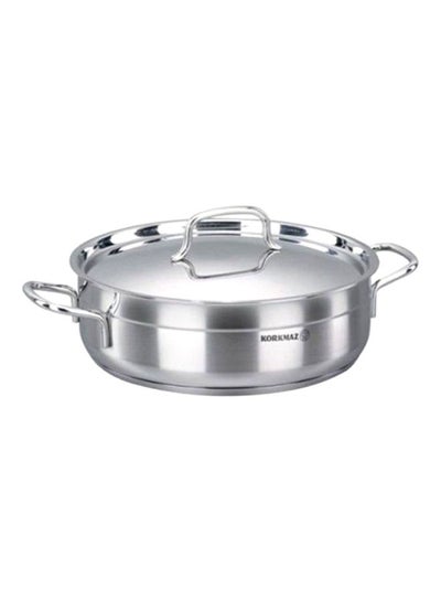 Buy Alfa Short Cooker With Lid Silver 30x10cm in Saudi Arabia