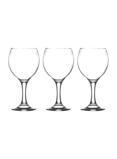 Buy 3-Piece Misket Goblet Set Clear 365ml in UAE