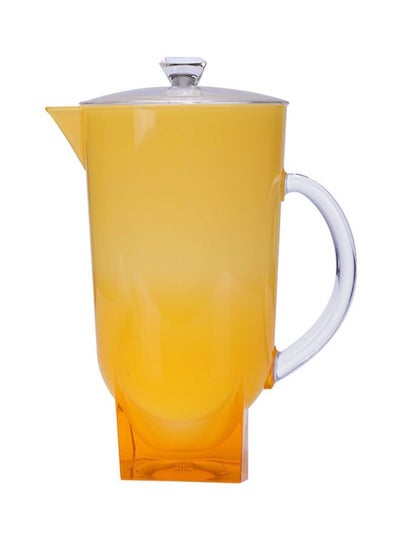 Buy Acrylic Jug With Lid Yellow/Clear 162X302X158 Millimeter Assorted Colour 2.2Liters in UAE