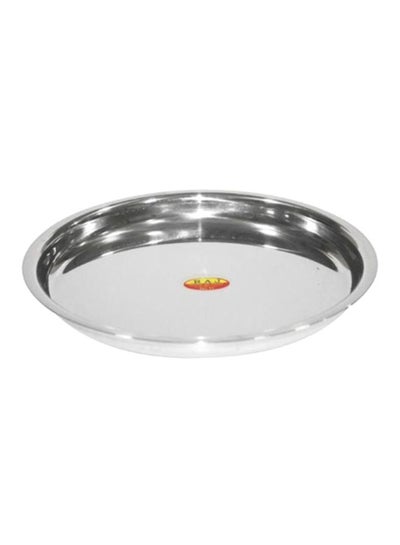 Buy Round Stainless Steel Plate Silver 30.5cm in UAE