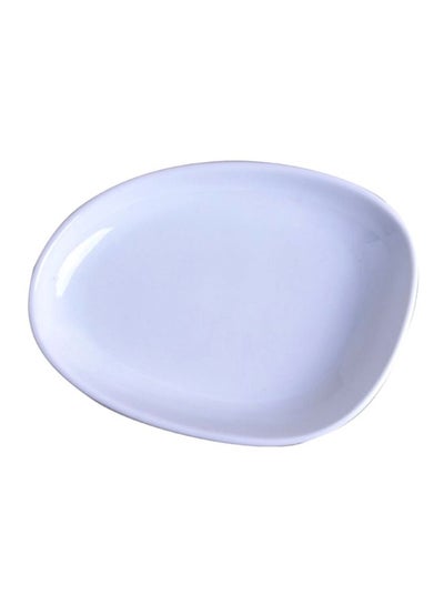 Buy Egg Shaped Plate White 20x20x3cm in Saudi Arabia