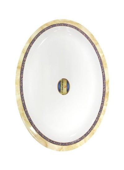 Buy Melamine Oval Shaped Platter White 34cm in UAE