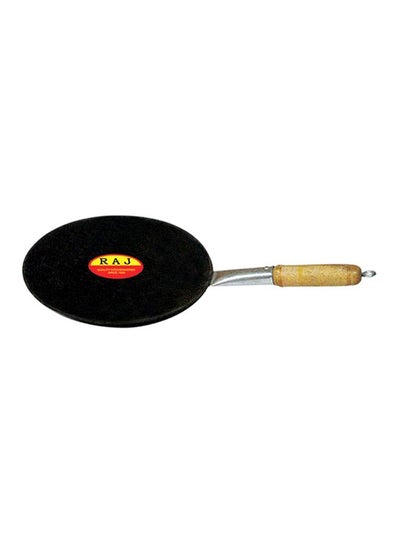 Buy Iron Tawa With Handle Black/Silver/Beige 25cm in UAE