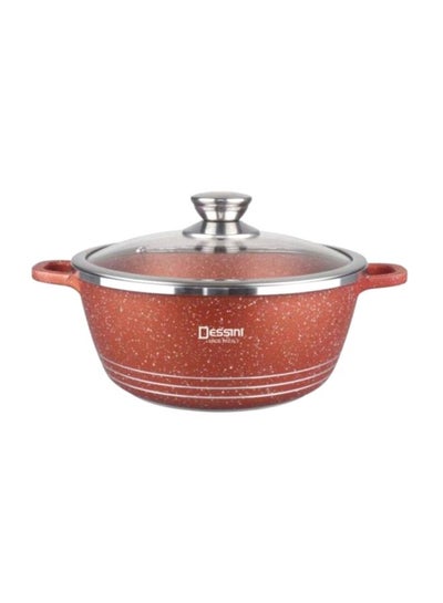 Buy Granite Casserole Pot Brown/Clear/Silver 20cm in UAE