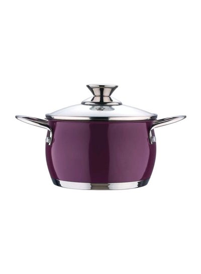 Buy Casserole Dish With Lid Purple/Clear 24cm in UAE