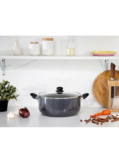 Buy Non-Stick Aluminum Casserole Grey/Black 26cm in UAE